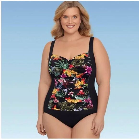 Women's Plus Size Slimming Control One Piece Swimsuit - Dreamsuit - Picture 1 of 3